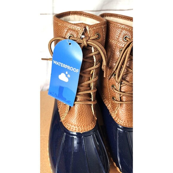 JBU Fall 2022 Navy/Tan Maplewood Waterproof Women’s Boots Size 6M – Stylish - Picture 8 of 16